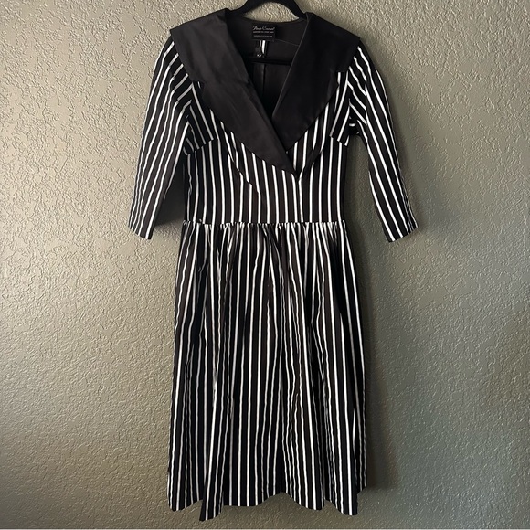 Pinup Girl Clothing Victorian stripe birdie dress - Picture 2 of 4